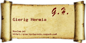 Gierig Hermia névjegykártya